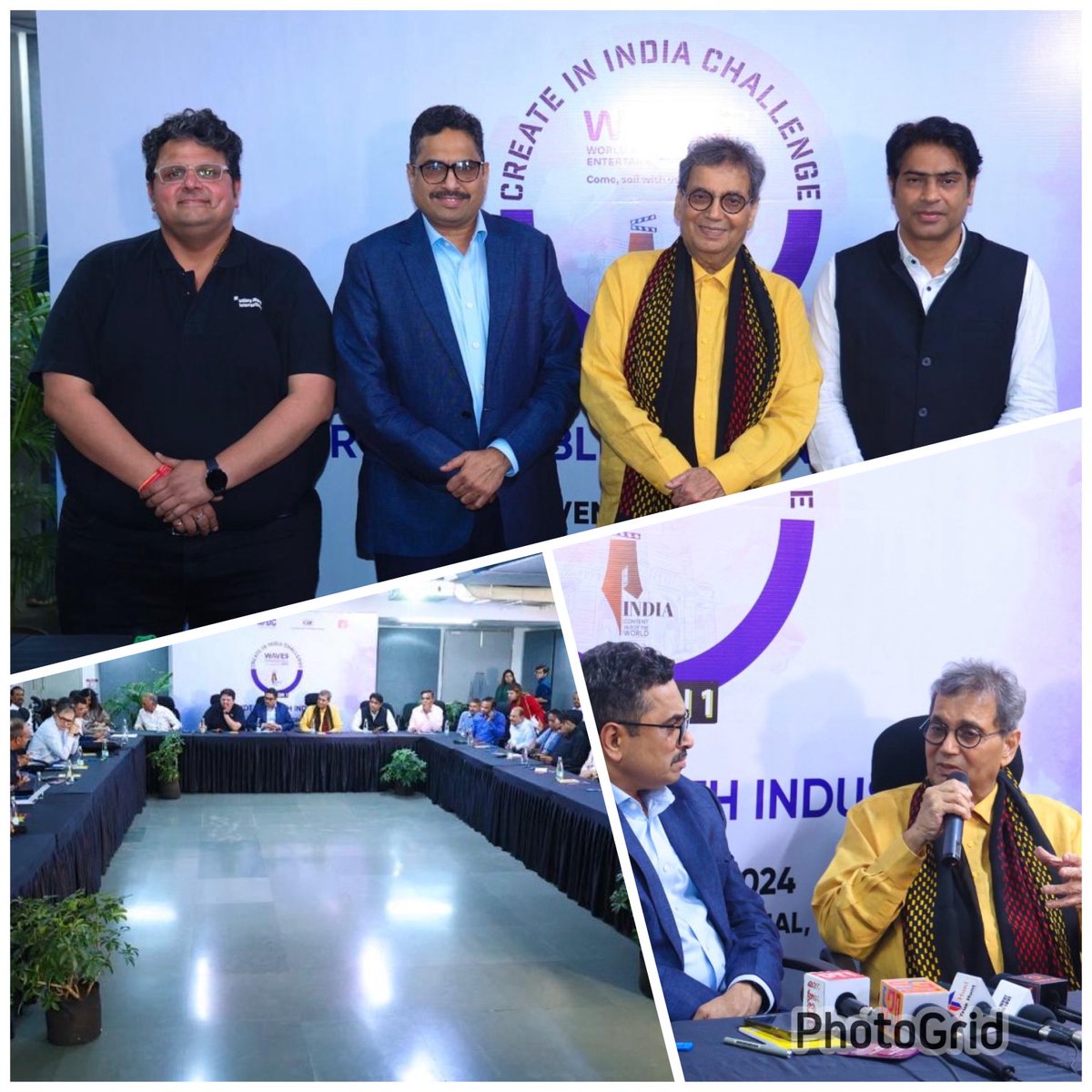 WAVES -world audio visual entertainment summit on
5th-9 Feb delhi 

-An open invitation from ministry of information n broadcasting to all heads  of media-entertainment companies To participate to take INDIA NEXT LEVEL.🇮🇳

At conference held at WHISTLINGWOODS campus 
Yesterday🙏🏽