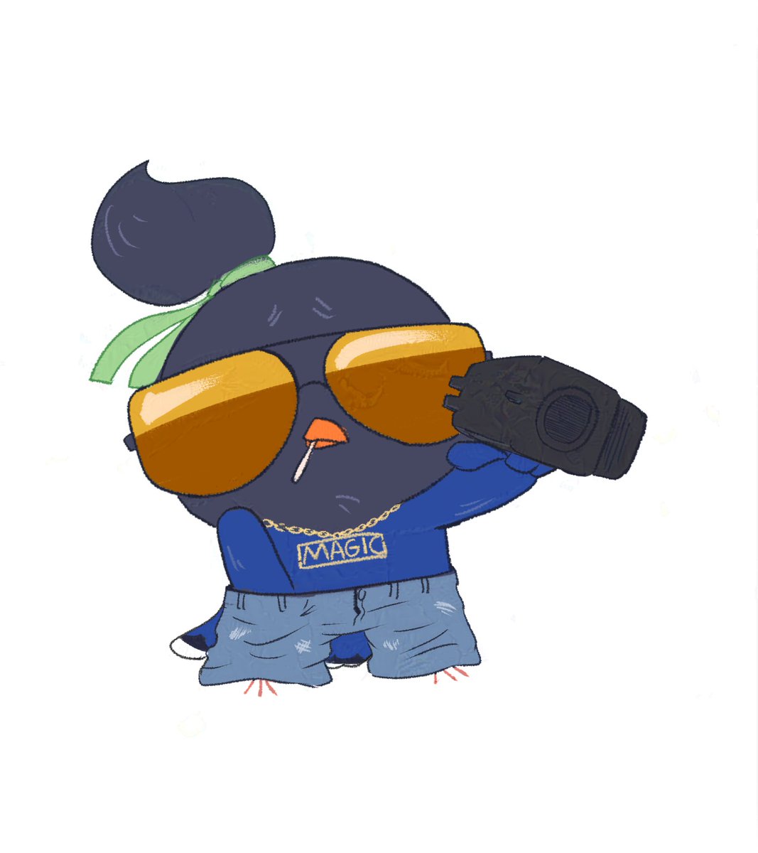 burst_thunder's tweet photo. #UFIart
#UFOillust
超派歹丸藍鵲使用他的槍炮魔法
對你進行可愛的生命威脅
「蛤?你以為我在唬爛嗎?藍鵲我可是沒有在跟你543的」
「最好不要被我兇猛的外星小弟遇到，不然他會給你優西優西然後BANG BANG你的頭」

※已使用AI汙染 https://t.co/O23v9J002o