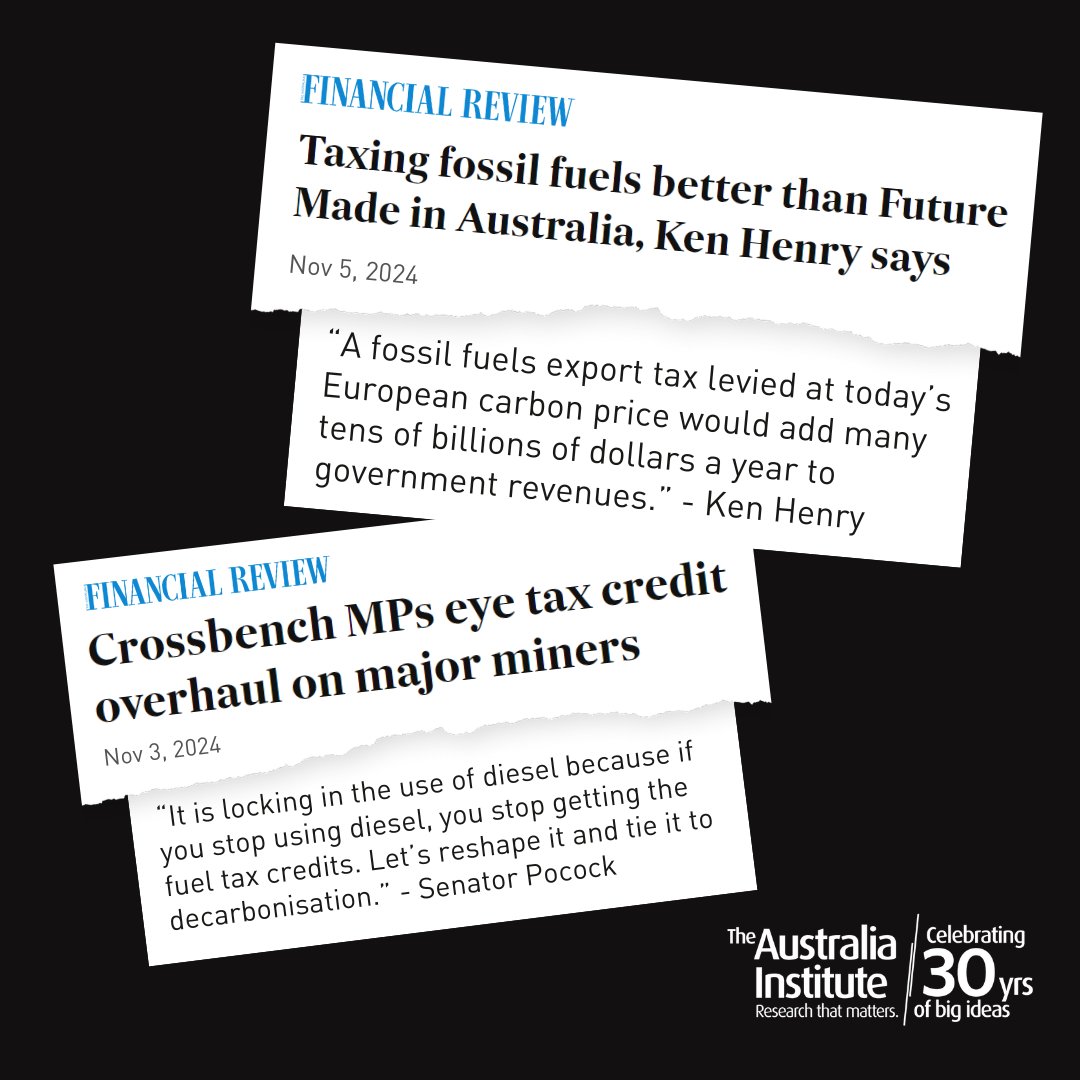 This week's headlines point to the need to both tax fossil fuels &amp; end fossil fuel subsidies #auspol

Here is a quick reminder why it is time to abolish expensive Fuel Tax Credits &amp; reflections from Bernie Fraser, former Governer of the RBA on an 'old chestnut' - taxing carbon🧵