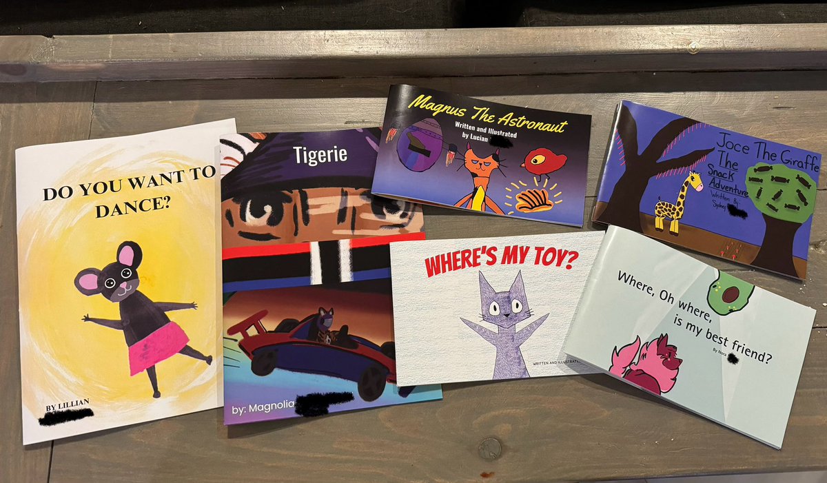 Check out these fantastic children’s books, which were inspired by Early Childhood students &amp; written &amp; illustrated by Compass students! See more projects at our open house tomorrow where we’ll have food trucks &amp; exciting raffle prizes. #d303learns