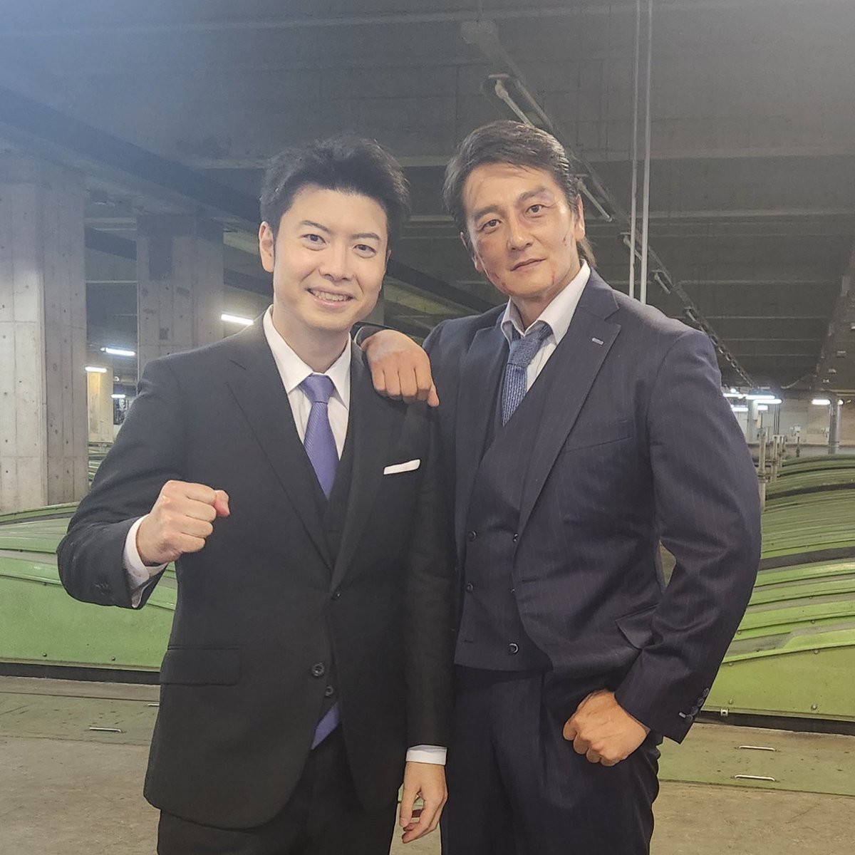 先日、日本統一シリーズの撮影に行ってきました！キャスター役です！侠