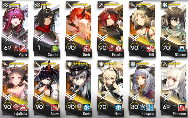 sacreblu3's tweet photo. My squad before my hiatus (from what I remember) compared to my current "do it all" squad. I'm playing on easy mode now.
#Arknights #PathOfTheDoctor https://t.co/uipTyDu6TA