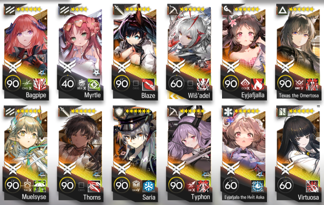 sacreblu3's tweet photo. My squad before my hiatus (from what I remember) compared to my current "do it all" squad. I'm playing on easy mode now.
#Arknights #PathOfTheDoctor https://t.co/uipTyDu6TA