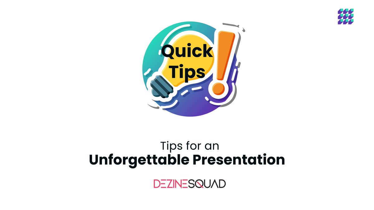 DezineSquad's tweet image. Quick Tips: 3 ways to create memorable presentations. Let’s make an impact together!
#designtipsandtricks
#PresentationDesign
#GraphicsAdvice