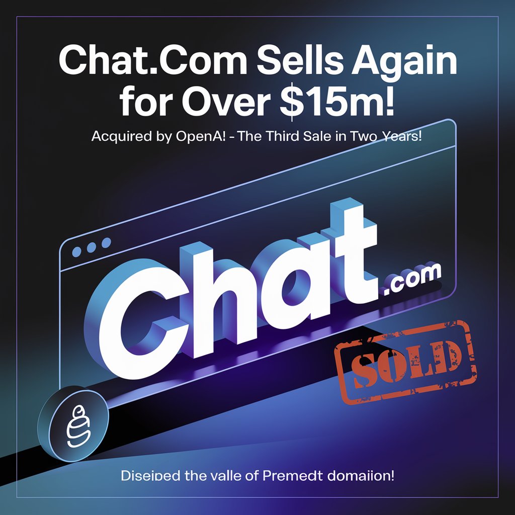 GostobeTech's tweet photo. 💥 Big Domain News! 💥
https://t.co/S9oZwlv6N0 has just been sold for over $15 million – for the third time in two years! This time, it’s OpenAI, the company behind ChatGPT, making the acquisition. 🌐
Thoughts on this mega-deal? 👀
#DomainNames #ChatCom #domainsales https://t.co/tboatwggjw