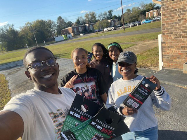 ALUNITE18's tweet photo. MGM Unite teamed up with Black Voters Matter and ASU students for a week of Lit Drops

🙌 Major shoutout to the incredible students of Alabama State University! 🌟 Your "Lit Drops" in Alabama House District 2 this past week were absolutely amazing!  🔥  #ASULitDrops  🐝💛🖤 https://t.co/TWyu1xdj2z
