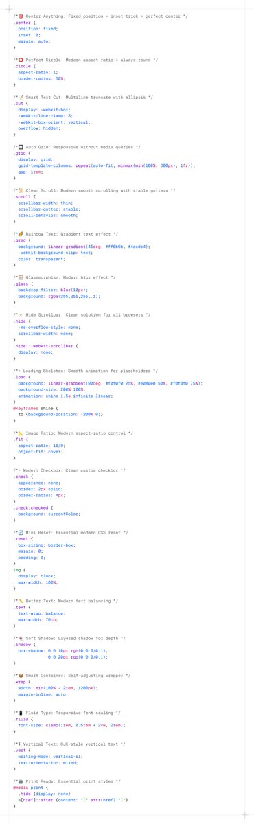 18 Pure CSS Front-End Magic Tricks 🔥
No JavaScript, No Third-Party Libraries.