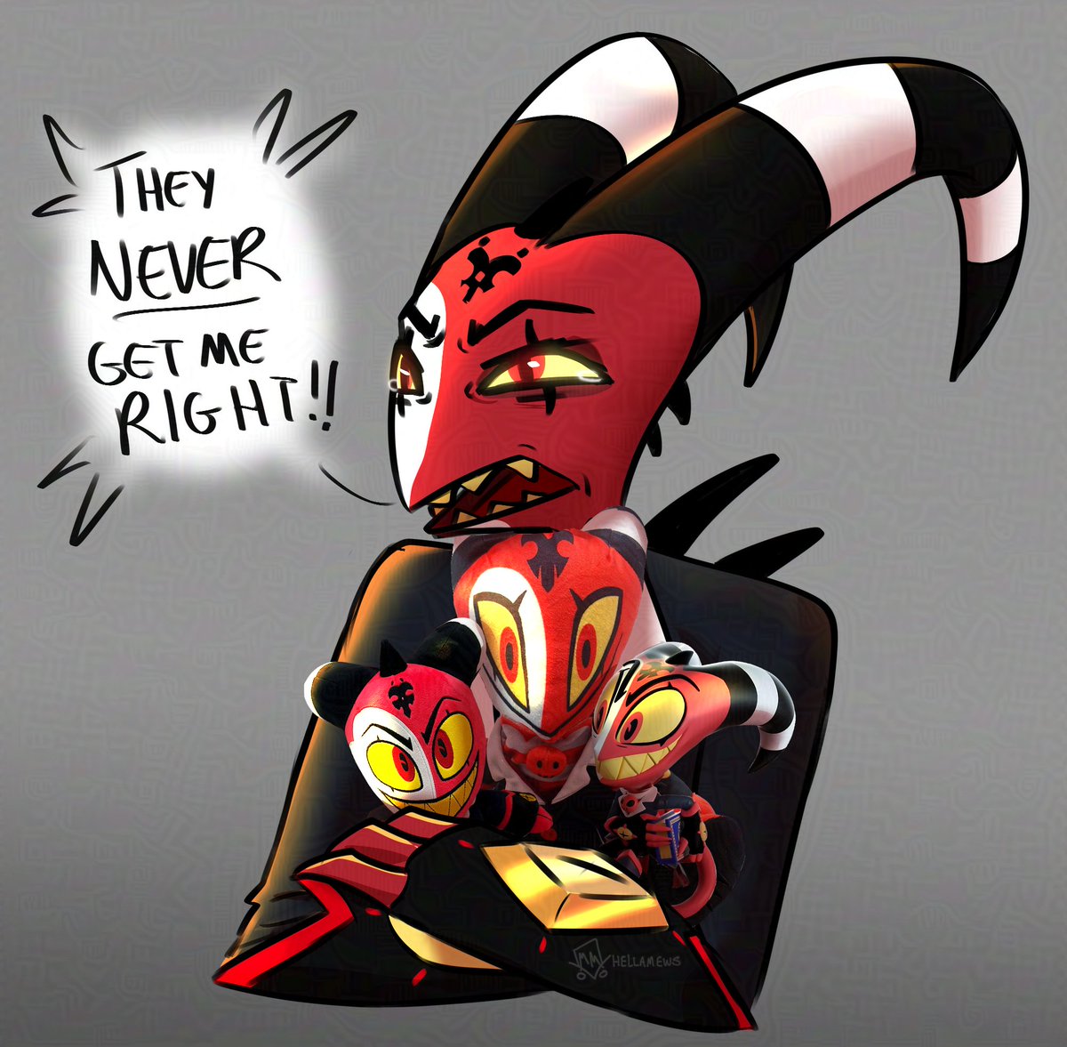 hellamews's tweet image. he's the hellaverse's flynn ryder // #helluvabossfanart