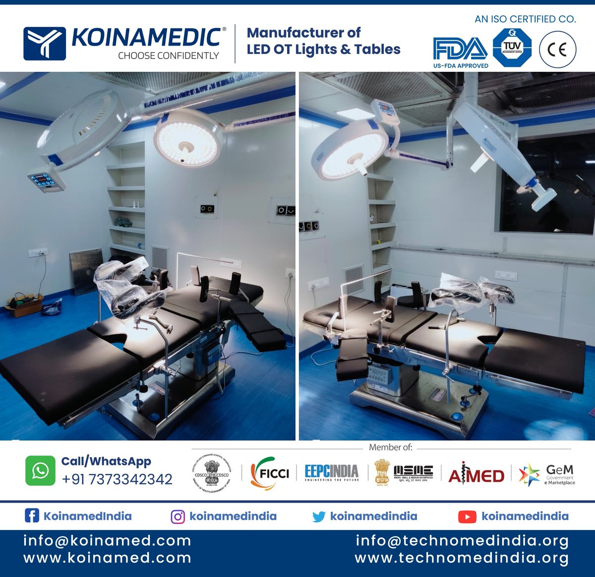koinamedindia's tweet image. Glimpse of #Koinamedic #surgicaltable and #surgerylight installed at a leading hospital. Clients from across the world trust us for quality, innovation, and technology. Visit koinamedic.com and technomedindia.org for more details.