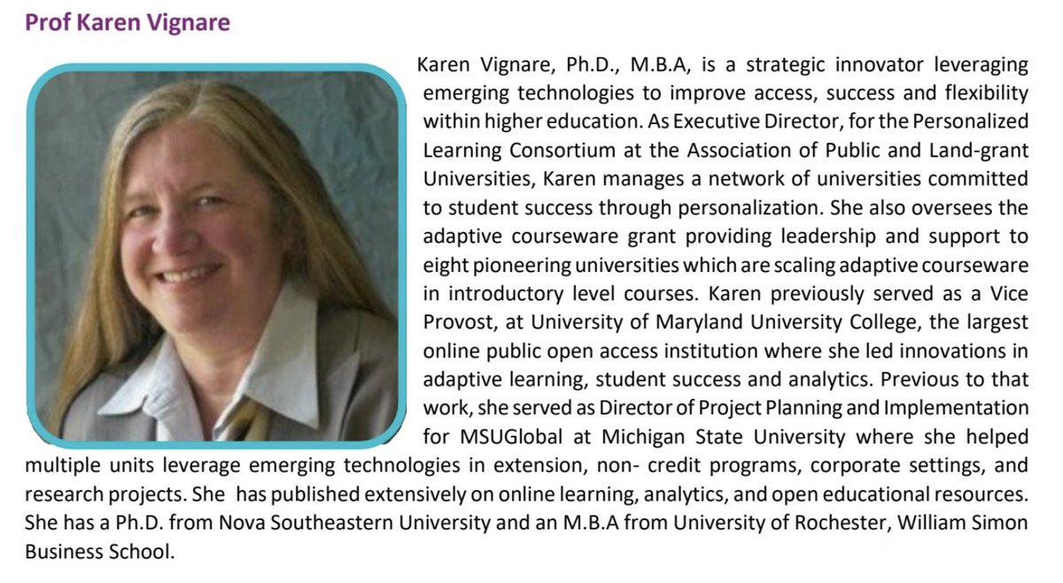 We are pleased to welcome Prof Karen Vignare from the <a href="/APLU_News/">APLU</a> , USA, as our keynote speaker this morning. Prof Vignare will deliver an address titled "Leveraging AI Begins with Strategic Planning."

#SAAIRConf2024 #SAAIR30 #InstitutionalResearch #HigherEducation #AI