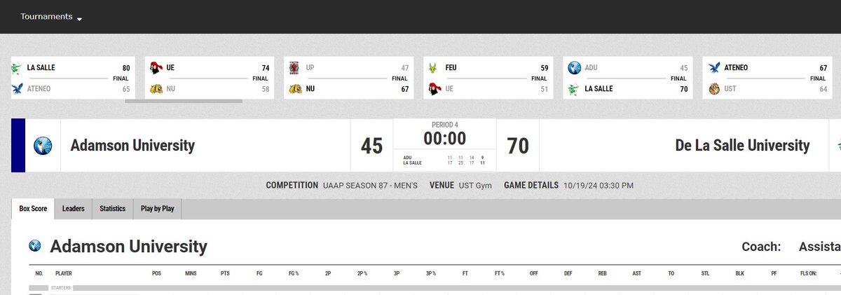 nokitopacio's tweet photo. Hi Sir @ompongski I think some of the games on UAAP Livestats got switched in sequence hehe

from 10/19/24 -> 11/03/24 -> 10/26/24

heads up lang! ty ty https://t.co/34R7bW6whb