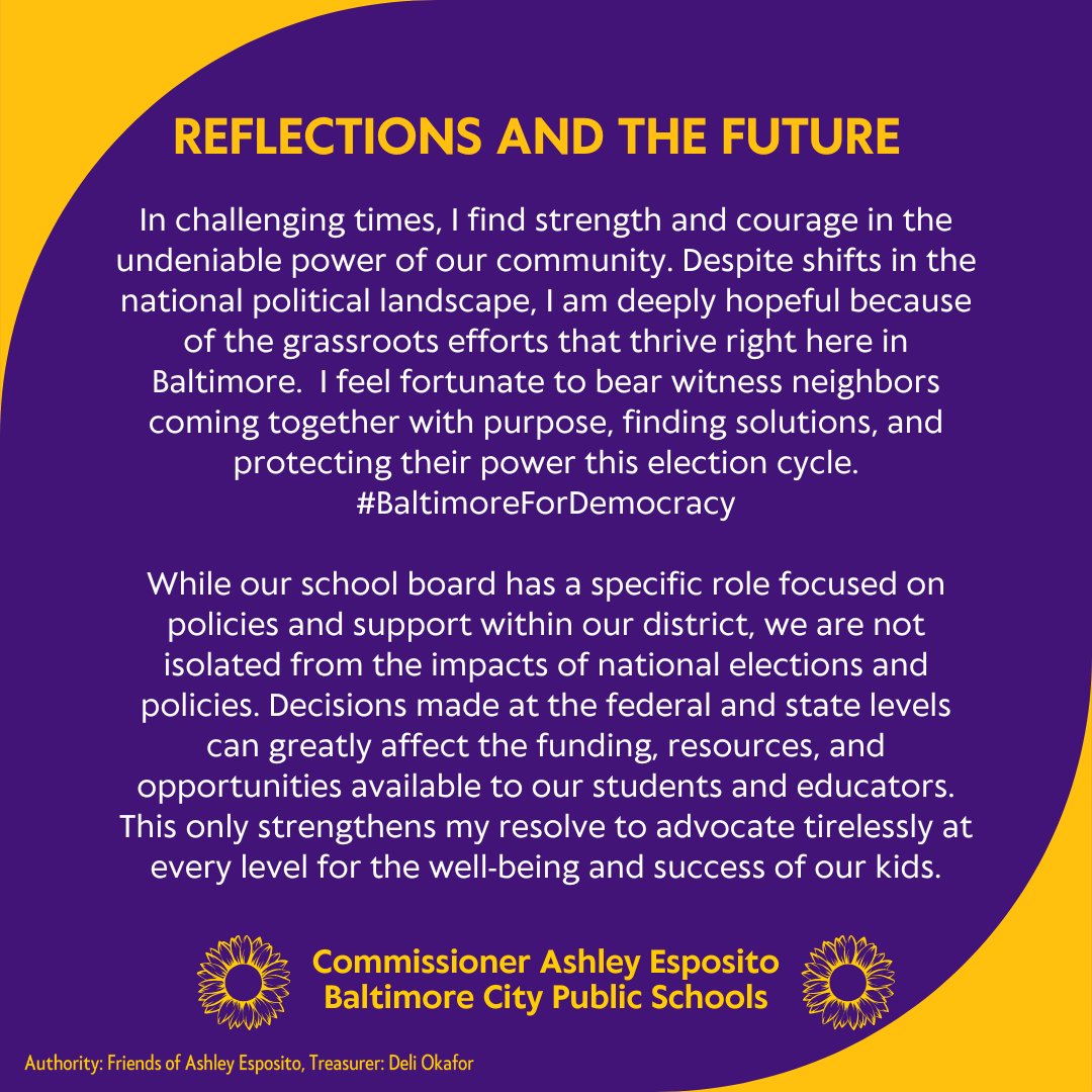 AshleyEsposito_'s tweet photo. I took my time to process and articulate my thoughts. I’ve been reflecting on the strength of our community. Seeing neighbors come together with purpose, finding solutions, and holding onto their power this election means everything. #BaltimoreforDemocracy It’s these local, grassroots efforts in Baltimore that give me hope.