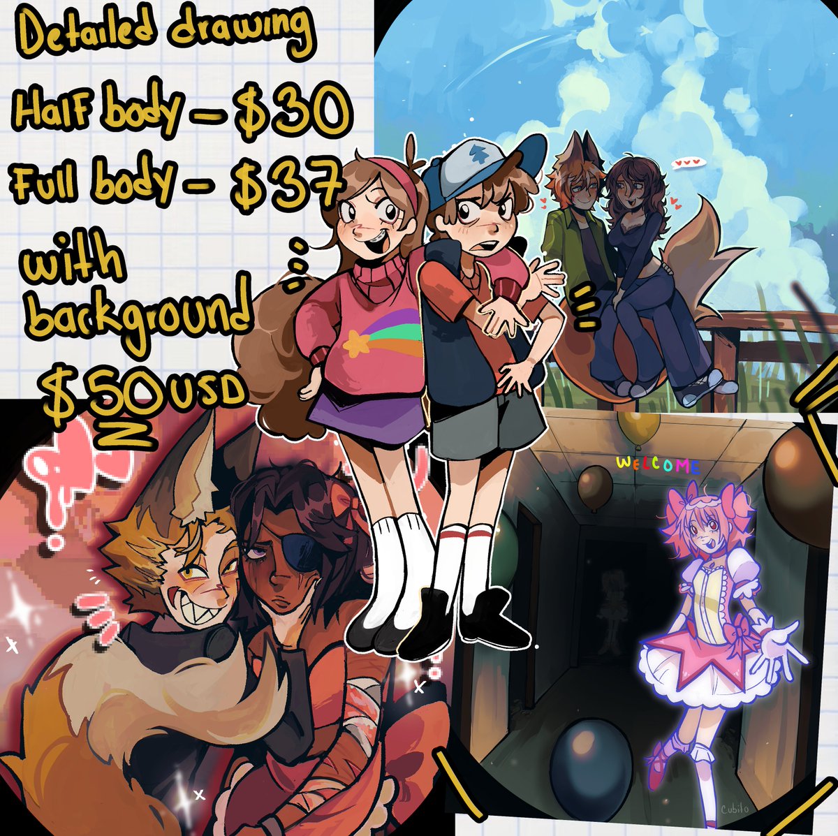 🌟OPEN COMMISSIONS!!

New table of commissions!, if you are interested or have a question, you can send me a DM!, sharing helps me a lot! &lt;3🌟 #commissionsoopen #Commisions