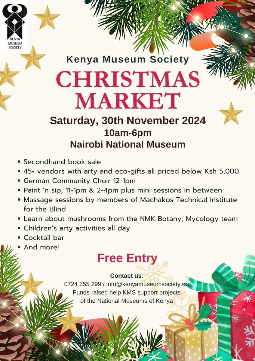 AffordableArtKE's tweet image. Unique goods direct from the makers at the KMS Christmas Market.

Clocks by Cynthia Wakanyi will be among the 100's of items on sale.

🗓️ Save the date - 30 November 

Free entry. 

#madeinKenya #christmasmarket #Nairobi