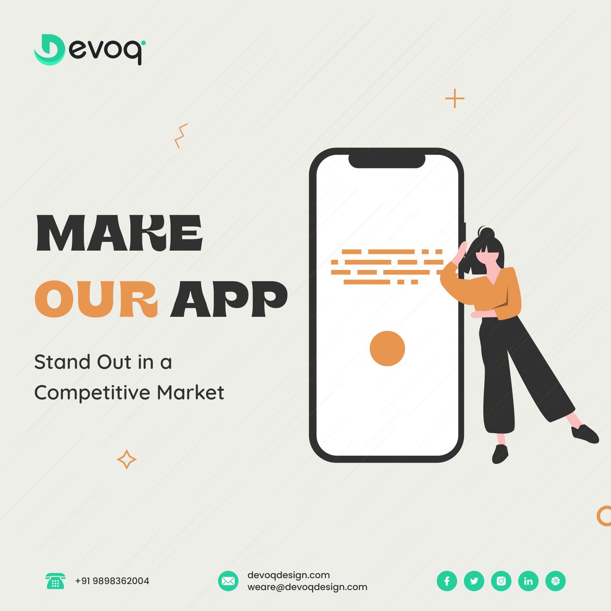 Devoq_Design's tweet image. With user-centered design and strategic innovation, we create apps that captivate and engage. Let’s build a product that shines above the rest. 

Visit our website for more details: devoqdesign.com  

Email Us: sales@devoqdesign.com 

#AppExcellence #StandOutDesign