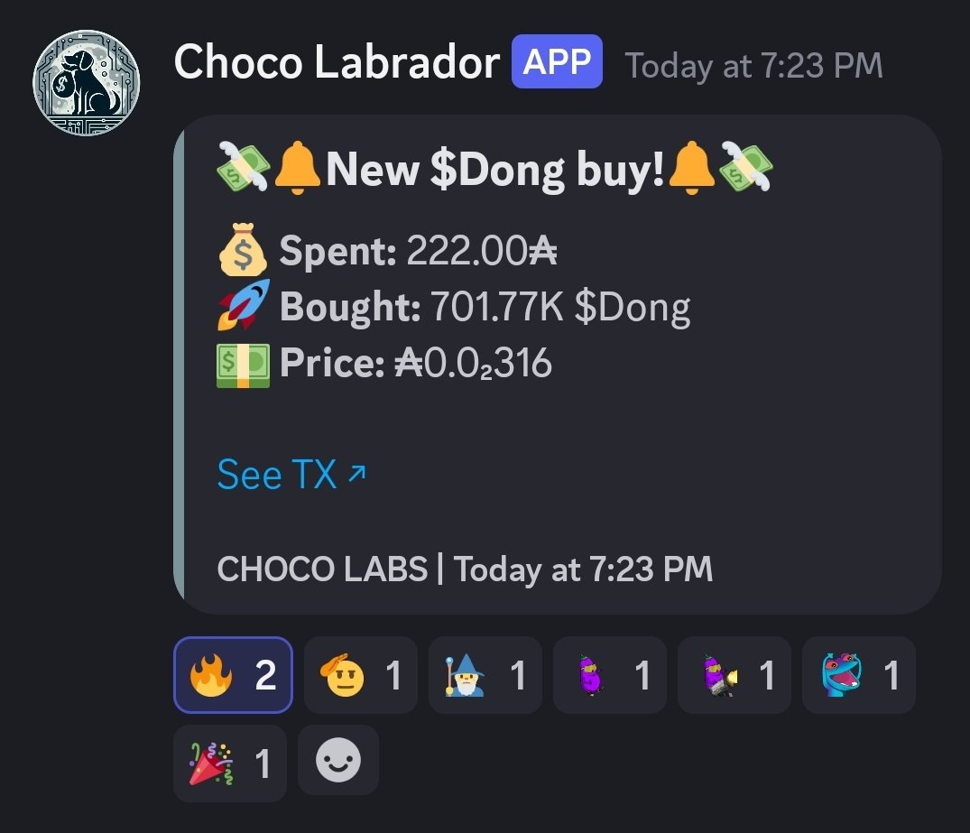 DongCoinADA's tweet photo. Big shoutout to @noroxi7 for our new $dong buy bot! One step at a time! 
🍆 https://t.co/rPXv7vWYhc