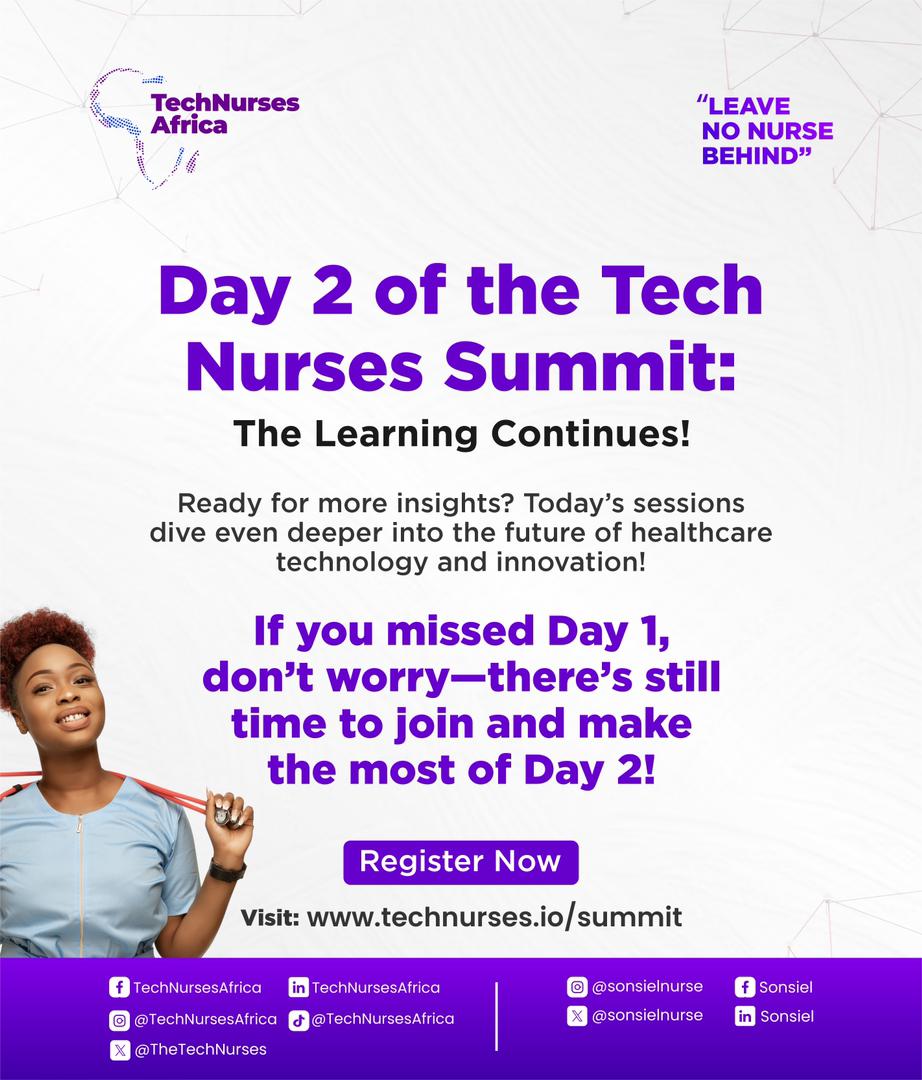 Welcome to Day 2 of the TechNurses Africa Summit!

Today, we’re diving into VIP-only sessions, mentorship opportunities, and deep networking experiences.

If you have a VIP ticket, get ready for an unforgettable day of growth and inspiration.

Haven’t upgraded yet?

There’s still