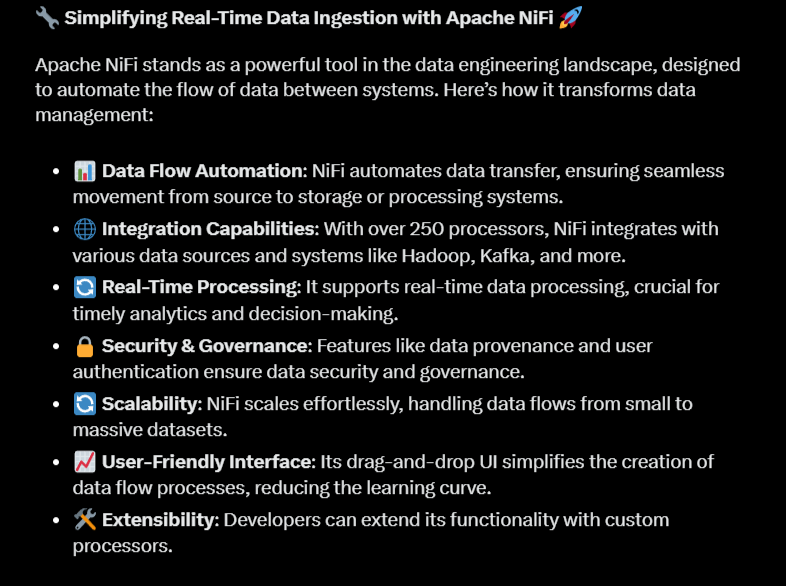 IntuCloud's tweet image. 𝗔𝗽𝗮𝗰𝗵𝗲 𝗡𝗶𝗙𝗶 𝗮𝘂𝘁𝗼𝗺𝗮𝘁𝗲𝘀 𝗱𝗮𝘁𝗮 𝗳𝗹𝗼𝘄, 𝗶𝗻𝘁𝗲𝗴𝗿𝗮𝘁𝗲𝘀 𝘀𝘆𝘀𝘁𝗲𝗺𝘀, &amp;amp; 𝗲𝗻𝘀𝘂𝗿𝗲𝘀 𝗿𝗲𝗮𝗹-𝘁𝗶𝗺𝗲 𝗽𝗿𝗼𝗰𝗲𝘀𝘀𝗶𝗻𝗴. 𝗗𝗶𝘀𝗰𝗼𝘃𝗲𝗿 𝗵𝗼𝘄 𝗶𝘁 𝘀𝗶𝗺𝗽𝗹𝗶𝗳𝗶𝗲𝘀 𝗱𝗮𝘁𝗮 𝗶𝗻𝗴𝗲𝘀𝘁𝗶𝗼𝗻! 

#DataEngineering #ApacheNiFi