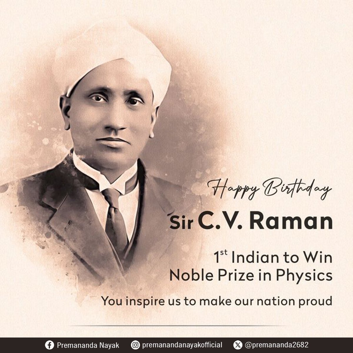 Remembering Nobel Laureate Sir C.V. Raman on his birth anniversary, a true pioneer in physics whose discovery of the Raman Effect transformed scientific understanding. May his legacy of curiosity and innovation continue to inspire future generations.

#CVRaman #ScientificLegacy