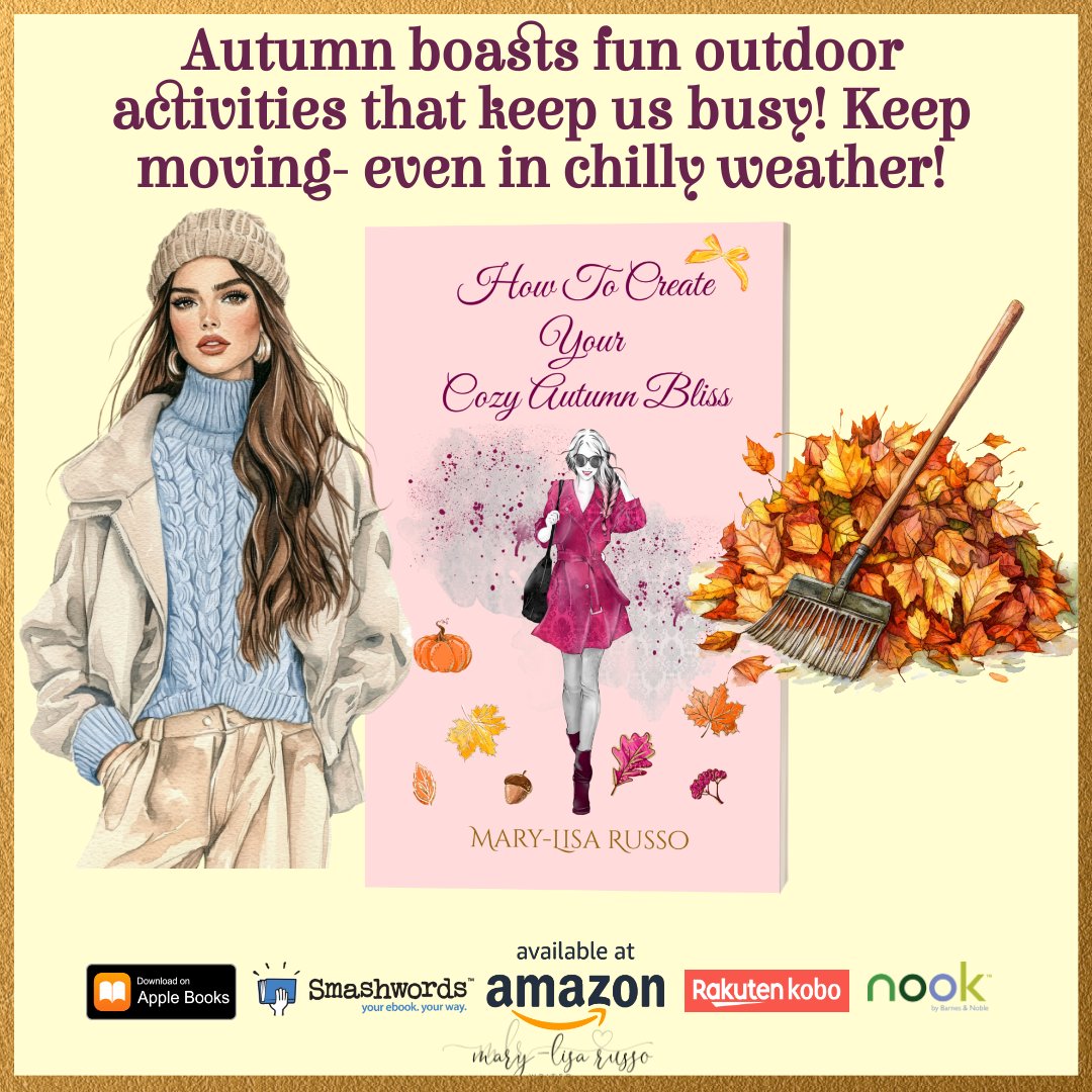Mary (The Chic Loving Author) ๐๐ธ๐๐ธ๐๐ธ๐ (@marylisa0) on Twitter photo ๐ค๐๐ค๐๐ค๐๐ค๐๐ค๐๐ค
Nurture your #wellbeing by doing fun outdoor activities in lovely #autumn.
marylisarusso.ca 
#CozyVibes #AutumnVibes #autumnbeauty #SelfCare #SelfCareIsKey #selflove #lifestyle #lifegoals #style #ELEGANT #elegance #bookspotlight #wellness ๐ค๐๐ค๐๐ค๐๐ค๐๐ค๐๐ค
Nurture your #wellbeing by doing fun outdoor activities in lovely #autumn.
marylisarusso.ca 
#CozyVibes #AutumnVibes #autumnbeauty #SelfCare #SelfCareIsKey #selflove #lifestyle #lifegoals #style #ELEGANT #elegance #bookspotlight #wellness