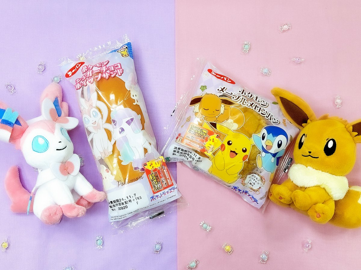 今日の #ブイるおやつタイム は11月登場の #ポケモンパン🥯 メープル