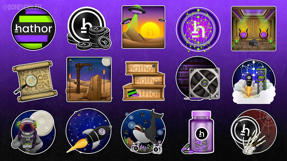 BoneHodler's tweet image. The hound of #Hathor is getting the degen den ready for what's to come with a sticker refresh for the $HTR community. Count it down and build it up large, Hathorians. t.me/addstickers/Ha…  🔥