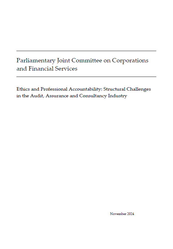 OUT TODAY: Ethics and professional accountability: structural challenges in the audit, assurance and consultancy industry➡️apo.org.au/node/328941

Inquiry into the conduct of the 'Big Four' consultancy firms. Recommends PwC not tender for govt work until investigations are over.