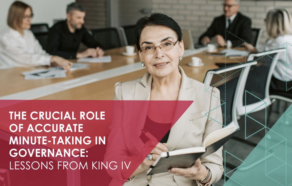 resolvesa's tweet image. Accurate minute-taking is a vital aspect of governance, ensuring transparency, accountability, and compliance. 

Read more in our latest article
lnkd.in/dVZYNJPc

#MinuteTaking #CorporateGovernance #CorporateServices #KingIVPrinciples #GoodGovernance