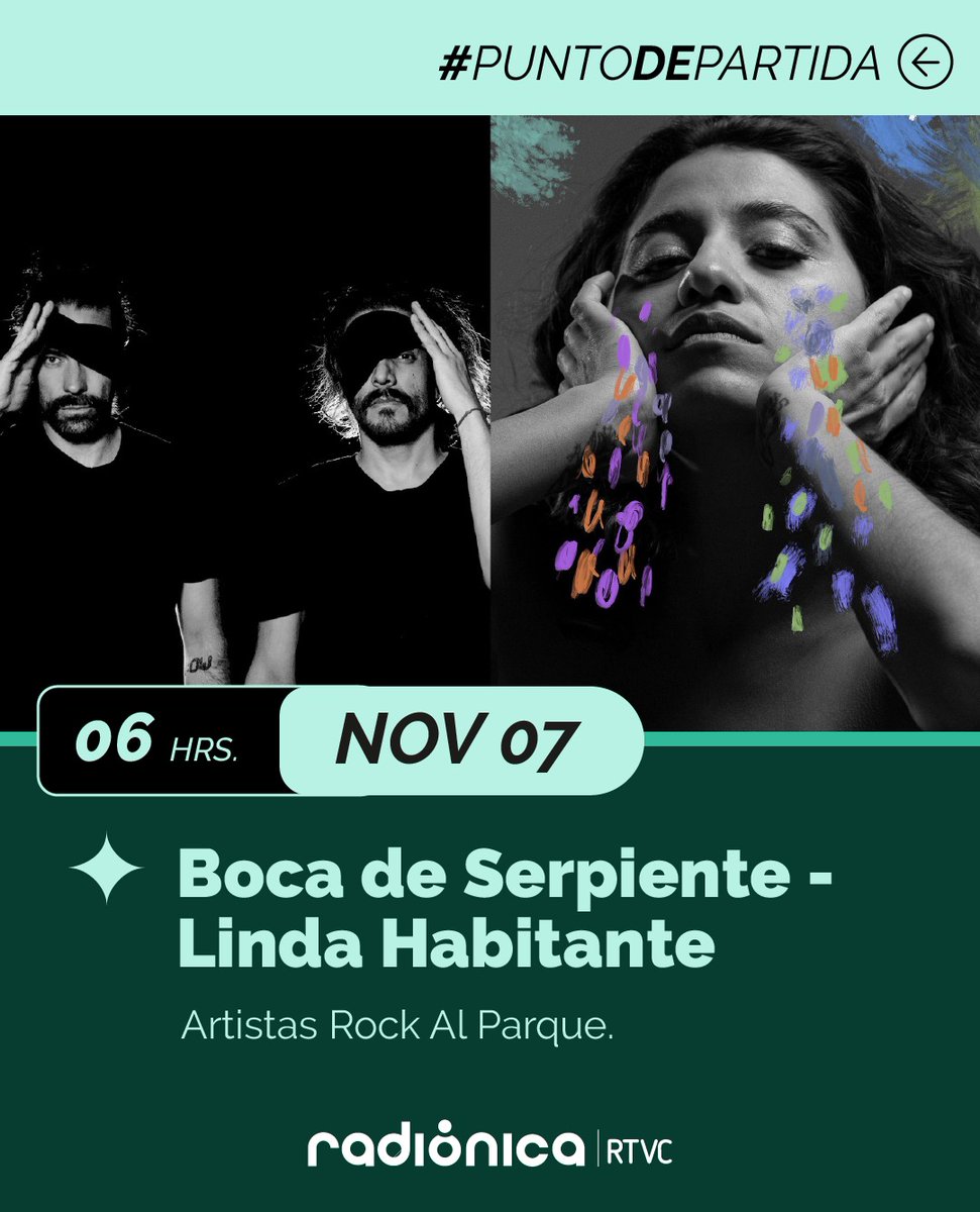 ¡Comienza tu día con un nuevo #PuntoDePartida! 

Conéctate con nuestros contenidos e invitados especiales de #RockalParque2024. Hoy nos acompaña Boca de Serpiente y Linda Habitante.🤘🎶

🎙️ <a href="/Alejabeltran/">Alejandra Beltrán</a> está #AlAire por todas nuestras frecuencias y en radionica.rocks  📻