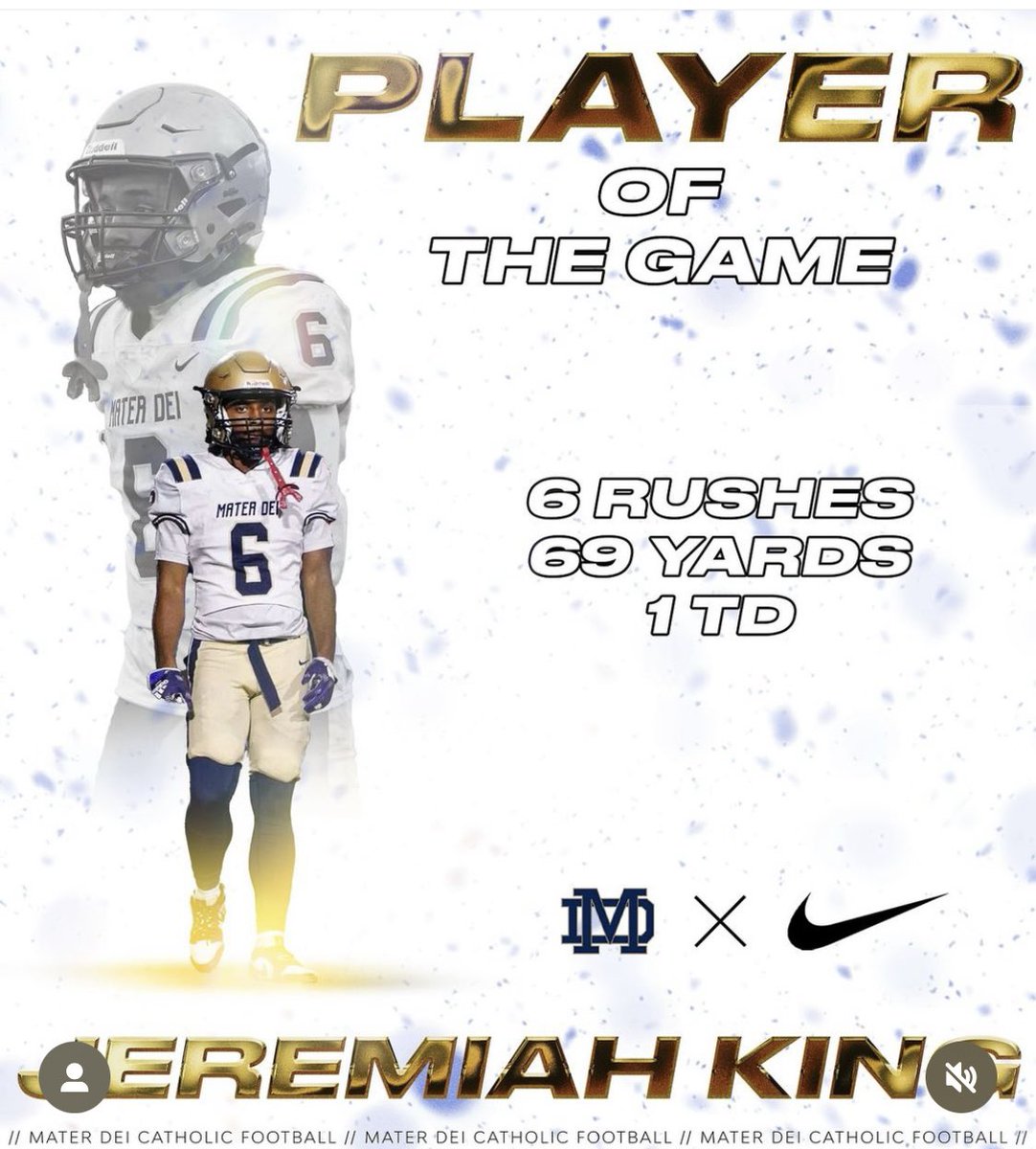 Jeremiah King (@jeremiahkin6) on Twitter photo Thanks <a href="/mdcrusadersfb/">Mater Dei Catholic Football</a> for the opportunity to support my team! I appreciate the acknowledgment of Player of The Game for this past week’s game against Sweetwater High School!
<a href="/mdcrusadersfb/">Mater Dei Catholic Football</a> <a href="/SDFNLMagazine/">#SDFNL25</a> <a href="/Daygofootball/">San Diego Football</a> <a href="/KUSIPPR/">Prep Pigskin Report</a> <a href="/KUSISports/">KUSI Sports</a> Thanks <a href="/mdcrusadersfb/">Mater Dei Catholic Football</a> for the opportunity to support my team! I appreciate the acknowledgment of Player of The Game for this past week’s game against Sweetwater High School!
<a href="/mdcrusadersfb/">Mater Dei Catholic Football</a> <a href="/SDFNLMagazine/">#SDFNL25</a> <a href="/Daygofootball/">San Diego Football</a> <a href="/KUSIPPR/">Prep Pigskin Report</a> <a href="/KUSISports/">KUSI Sports</a>