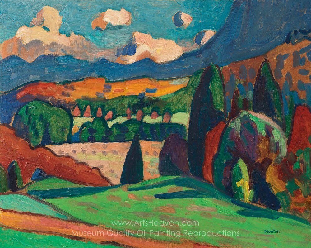 womensart1's tweet photo. "Landscape with Clouds" by Gabriele Münter, Expressionist painter #WomensArt https://t.co/heHwkX2Gbn