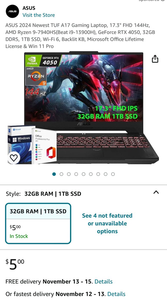 ProfitHaven_'s tweet photo. Amazon priced these Asus laptops for just $5

Like and retweet to enter our giveaway ⤵️ https://t.co/CAqJqxVixV