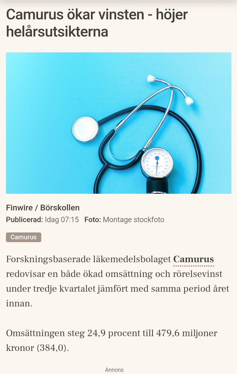 Blomberg87's tweet photo. Största innehavet levererar återigen en kanon rapport. Brixadi/Buvidal försäljningen fortsätter växa fint 🍺👍 #fintwit #Camurus #camx https://t.co/yMhTIanAFZ