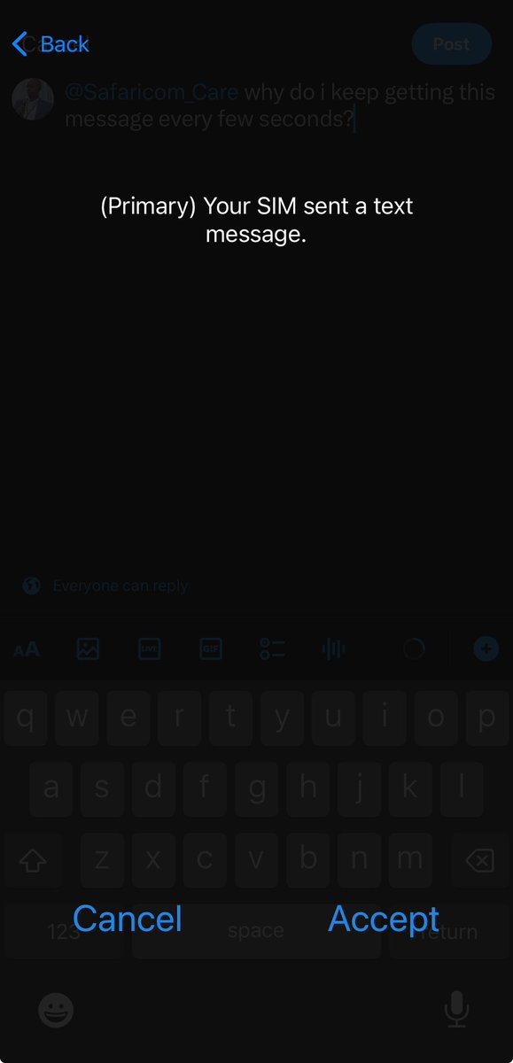 George_Nesta's tweet photo. @Safaricom_Care why do i keep getting this message every few seconds? https://t.co/3jAMqVyBw3