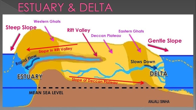 kavitha129's tweet photo. #DoYouKnow
The two main west flowing rivers in #India the #Narmada and the #Tapti, do not form deltas.
They flow through faults (linear rift, rift valley, trough) created by the bending of the northern peninsula during the formation process of the Himalayas https://t.co/hdu3ObAioB