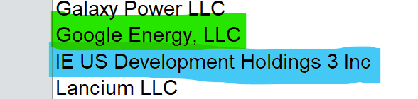 FransBakker9812's tweet photo. $GOOG 2025 energization confirmed?
After my recent find of the ownership of the Haskell county site in Texas by @Google LLC, today I came across the most recent @ERCOT_ISO members for 2025. 

Here is 2024:

Here is 2025:

I guess, if we can expect Google Energy LLC to become an active Ercot industrial consumer in 2025, we can expect construction on the substation, and transmission line on site, to commence soon.

I will add this new Google Energy location to my weekly satellite monitor routine and keep you posted about any developments.

BTW, $IREN being just below $GOOG must be a sign right? 
Deal by Xmas? 🚀