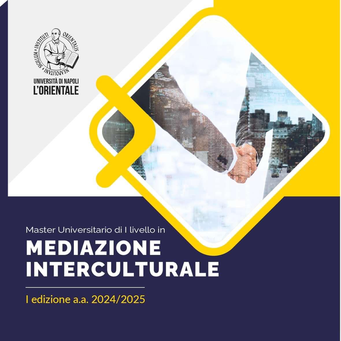Si segnala il bando di selezione per la lª edizione del Master in Mediazione interculturale! 

Scadenza iscrizioni: 7 novembre alle 12:00.
Direttore: Alberto Manco
Info: mastermediazione@unior.it

Link alla domanda di ammissione: iuo.esse3.cineca.it/Start.do