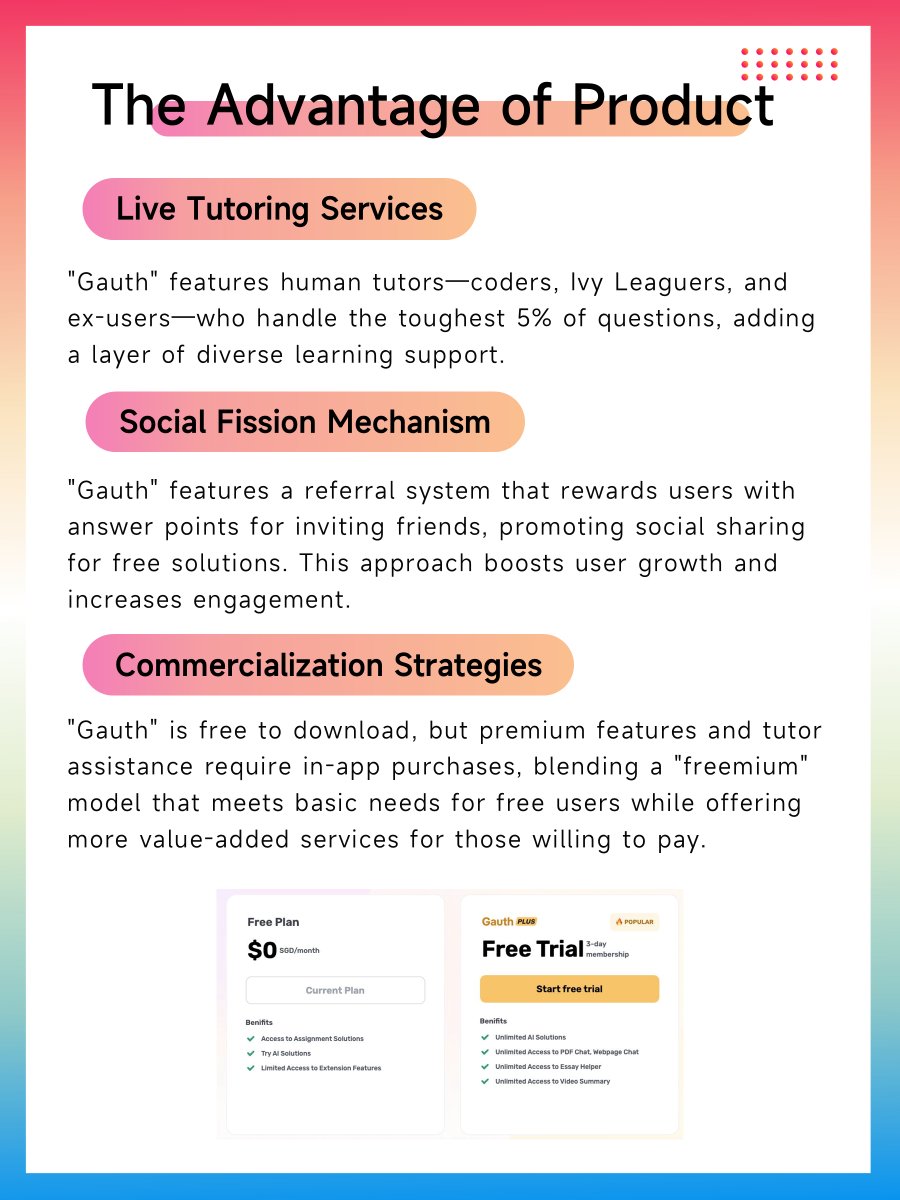 NetMarvel2023's tweet image. 🚀📚&quot;Gauth&quot;: The AI Learning Assistant Making Waves Globally
As of March 27, 2024, Gauth has amassed an incredible 200 million users. It&apos;s the second most popular educational app in the US, just behind Duolingo.🥈
#Gauth #ByteDance #AIApplications #AIEducation  #GoingGlobal