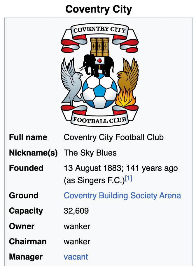 secondtierpod's tweet photo. Coventry fans have taken it well… https://t.co/SjMB5U7JxZ
