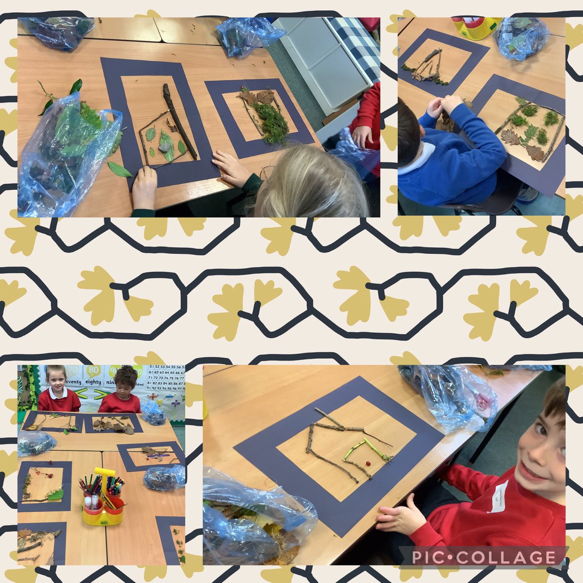 Some excellent natural art in our yr1/2 class at <a href="/Hollymountbury/">Holly Mount RC Primary</a> The children went to the woods searching for a variety of leaves, twigs, berries and stones to create some fantastic artwork. I think you would agree they look fantastic. #nature #seasonalchanges #creativity