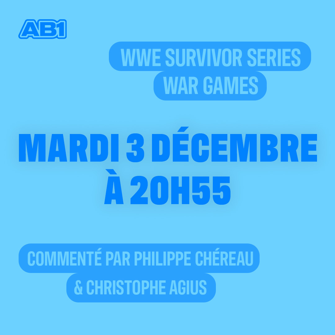 Voici enfin la date des #SurvivorSeries sur AB1 commentés par <a href="/PhilippeChereau/">Philippe Chereau</a> et <a href="/CAgiusILD/">Christophe Agius</a> 🥳 Serez-vous au rendez-vous ? 🔥
PS : Pour ceux qui auraient voulu du direct, il y a un adage qui dit « Un PLE décalé de 3 jours est mieux que pas de PLE... » 🙄😇
#ABWWE