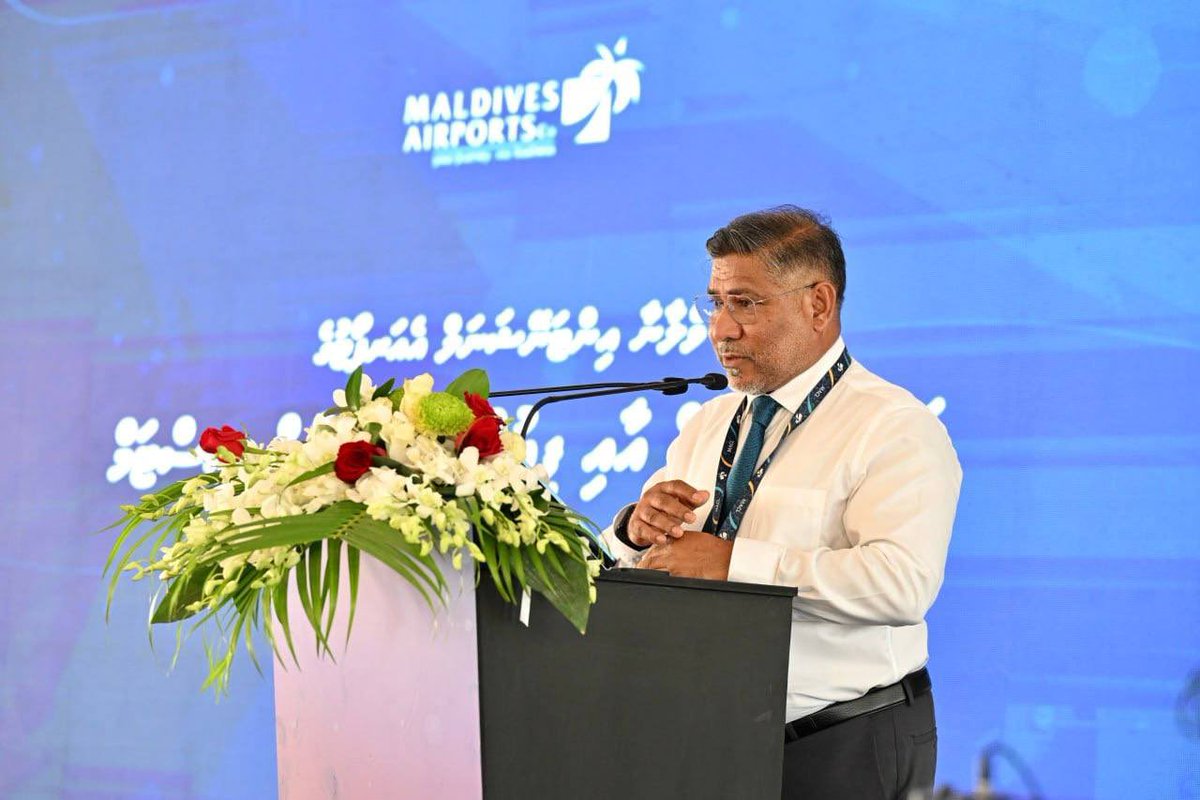 presidencymv's tweet photo. President Dr @MMuizzu attends the inauguration of Velana International Airport’s new Fuel Farm and Hydrant System. This project aims to enhance fueling efficiency, safety, and sustainability to meet increasing demand and support long-haul flights.

Key features include a 37,000-square-meter area—tripling the previous capacity—and the potential for two additional Jet A-1 storage tanks for future expansion. Completed with strict adherence to international standards, this modern infrastructure ensures VIA is equipped for a strong, adaptable future.