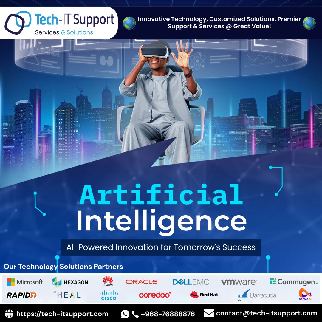TechITOman's tweet photo. 🌐 Unlock the future with #AI-powered innovation! At Tech-IT Support
🌐https://tech-itsupport.coma
#ArtificialIntelligence #TechITSupport #DigitalTransformation #TechITSupport #Muscat #Oman https://t.co/mngP2maitM