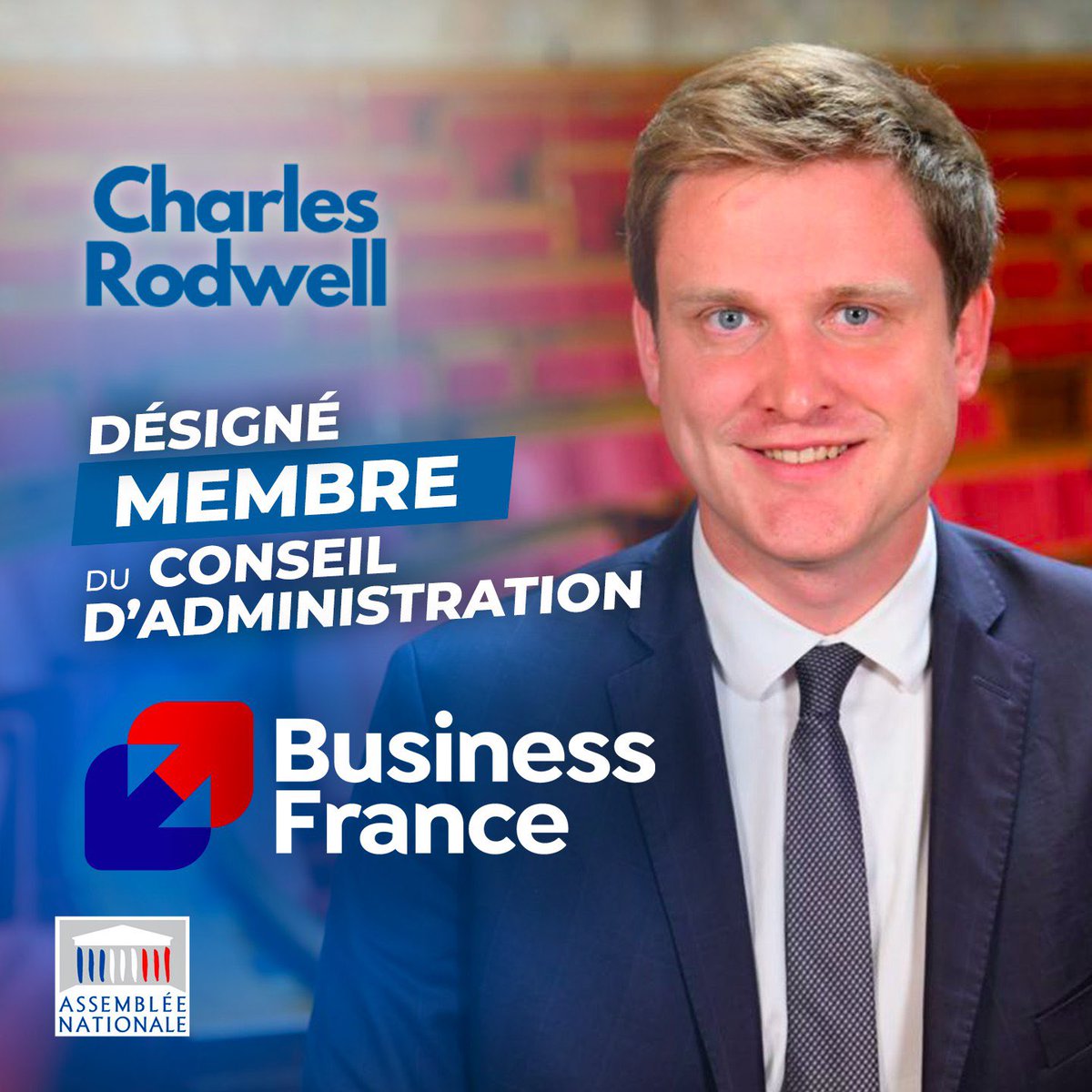 🇫🇷 Très honoré de rejoindre le conseil d’administration de <a href="/businessfrance/">Business France</a> en tant que membre représentant l’Assemblée nationale.

Deux priorités guideront mon action en tant qu’administrateur, dans le prolongement de mes travaux parlementaires sur l'#attractivité et l'#export ⤵️