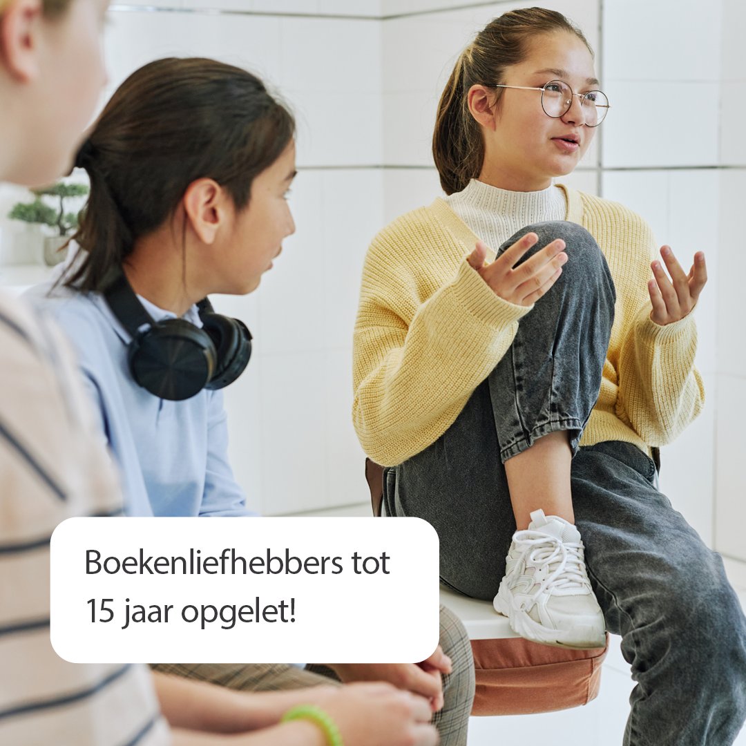 Ben jij tussen de 12 en 15 jaar? Kom op 14-11 naar onze leesclub! We praten we over boeken die we hebben gelezen, welke boeken nog op je TBR-stapel liggen, delen we tips en meer! Meer info op tinyurl.com/2cv4tmt3