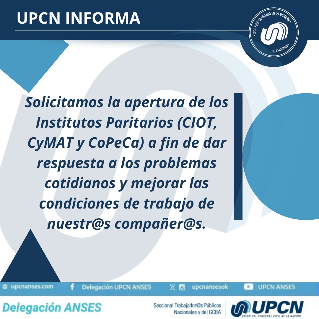 Compartimos algunos puntos planteados por nuestra Organización Sindical en el marco de la Paritaria de nuestro organismo.
#upcn #upcnanses #paritarias #trabajadorx #trabajadorxsestatales #negociacióncolectiva #cct