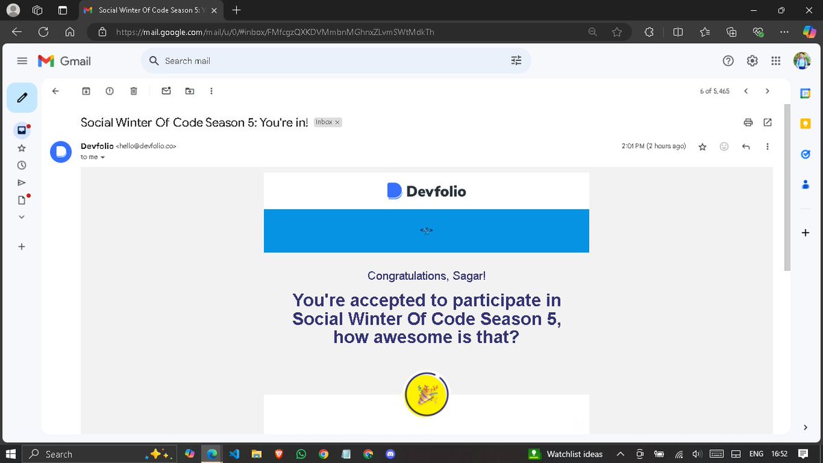 Sagarsharm40329's tweet image. I am beyond thrilled to announce that I have been selected as a contributor for the upcoming Social Winter of Code! 🎉 This is an incredible opportunity to use my skills and passion for coding to make a positive impact in the world. #SocialWinterOfCode #CodingForGood #Tech