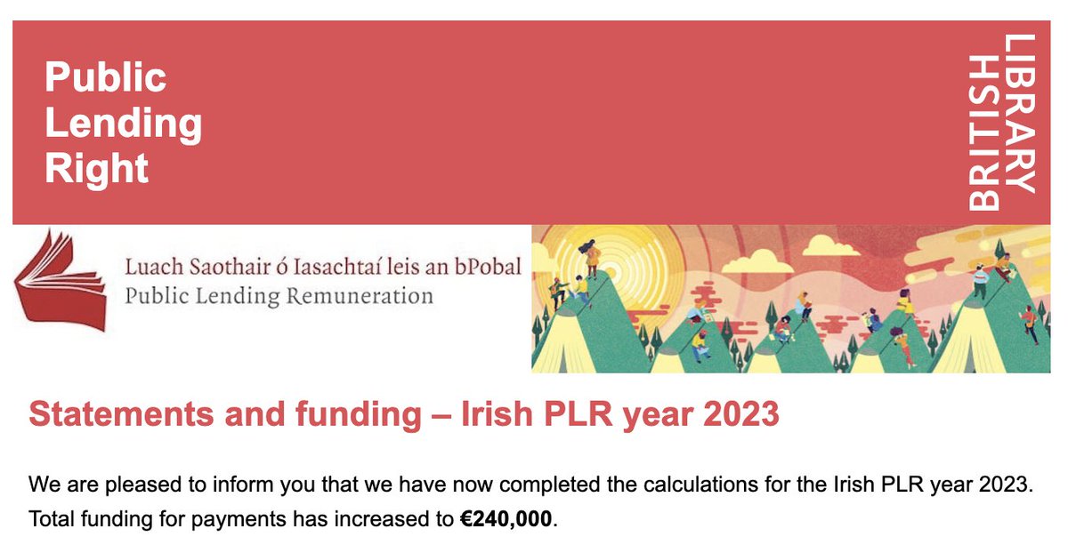 Today the Irish government announced an increase in #plr payments. Of course any increase to the fund is welcome, but when you consider that the pool for PLR in 2009 was €350,000 and is just €240,000 today you can see why <a href="/WritersUnion_ie/">Irish Writers' Union</a>  consider this derisory.