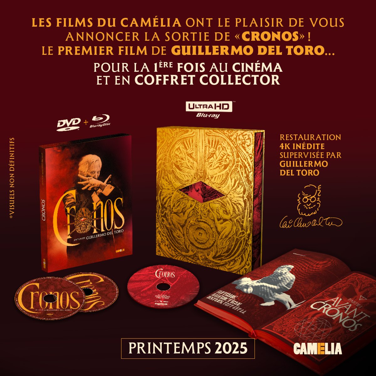 Les Films du Camélia (@cameliafilms) on Twitter photo 🔥 Les Films du Camélia ont le plaisir de vous annoncer la sortie de CRONOS, le premier film de #GuillermodelToro pour la première fois au cinéma début 2025, suivie de deux coffrets UHD+BR et BR+DVD au printemps !
Version restaurée 4K supervisée par le réalisateur <a href="/RealGDT/">Guillermo del Toro</a> 🧛♂️ 🔥 Les Films du Camélia ont le plaisir de vous annoncer la sortie de CRONOS, le premier film de #GuillermodelToro pour la première fois au cinéma début 2025, suivie de deux coffrets UHD+BR et BR+DVD au printemps !
Version restaurée 4K supervisée par le réalisateur <a href="/RealGDT/">Guillermo del Toro</a> 🧛♂️
