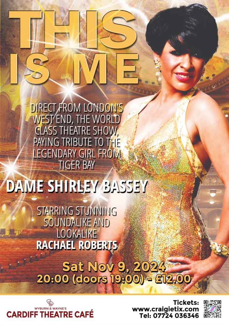 This Saturday at <a href="/Cardiff_Theatre/">Cardiff Theatre Cafe at St. Andrew’s 🎭</a> we have the world’s greatest Shirley Bassey Tribute. Get your tickets from this link: craigietix.com/bassey